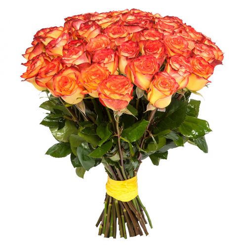 Купить 41-ну оранжевую розу с доставкой по Богородицку